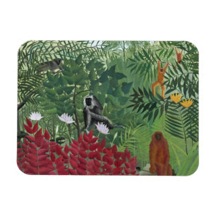 Tropical Forest with Monkeys, 1910 (oil on canvas) Magnet