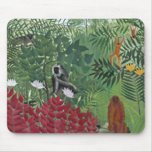 Tropical Forest with Monkeys, 1910 (oil on canvas) Mouse Mat
