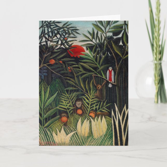 Tropical Forest with Monkeys by Henri Rousseau Card (Front)