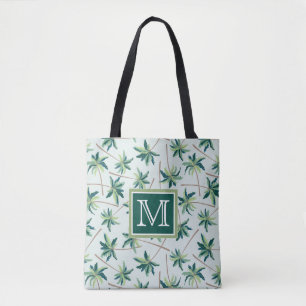 Tropical Foxtail Palm   Add Your Initial Tote Bag