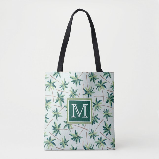 Tropical Foxtail Palm | Add Your Initial Tote Bag (Front)