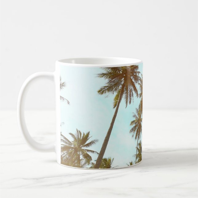 Tropical Frame: Abstract Palm Trees Coffee Mug (Left)