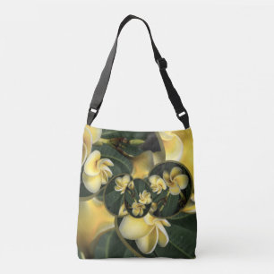 Tropical Frangipani Design Over Shoulder Tote Bag