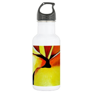 Tropical Frangipani flower watercolor abstract art 532 Ml Water Bottle