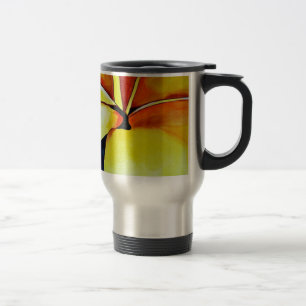 Tropical Frangipani flower watercolor abstract art Travel Mug