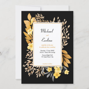 Tropical Frangipani Flower Wedding Invitation