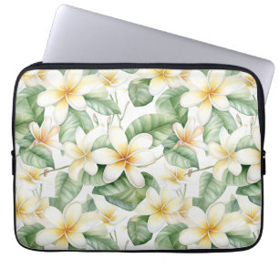 Tropical Frangipani Flowers Laptop Sleeve