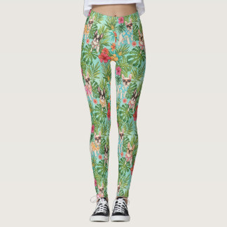 Tropical French Bulldog Beach Vibes Leggings
