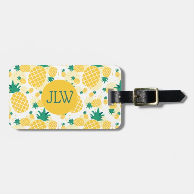 Tropical Fresh Pineapple Luggage Tag (Front Horizontal)