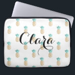 tropical fresh summer faux gold pineapple pattern laptop sleeve<br><div class="desc">Cute and summer faux gold and turquoise pineapple pattern. You may choose the colour of the background.</div>