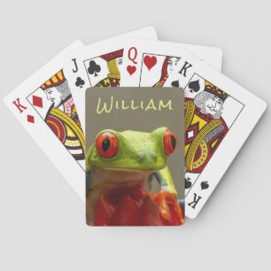Tropical Frog Personalised Short Name Playing Cards