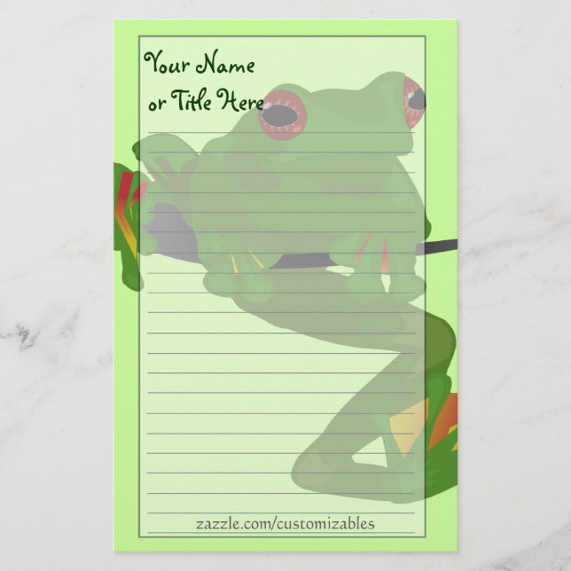 Tropical Frog Stationery (Front)