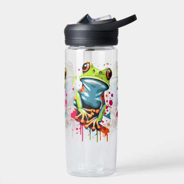 Tropical Frog Water Bottle - Colourful Frog prince (Left)