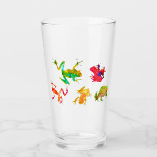 Tropical frogs glass