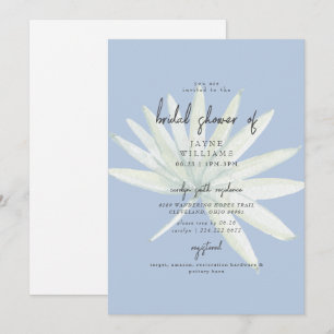Tropical Frond Mint and Blue Bridal Shower Invitation