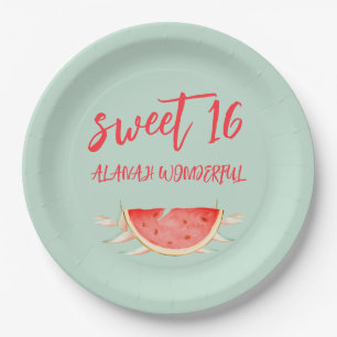 Tropical Fruit 16th Birthday Paper Plate