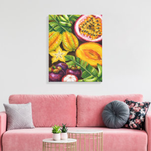 Tropical Fruit Art   Exotic Kitchen Décor Canvas Print