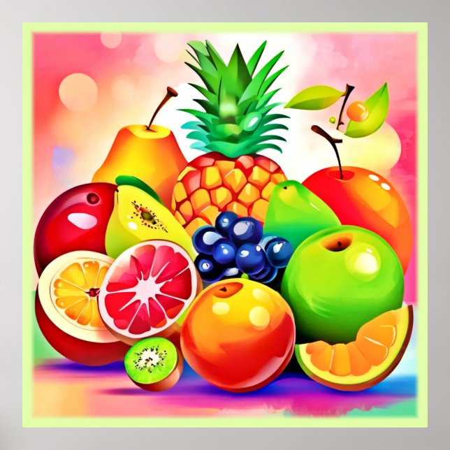 Tropical Fruit Assortment Poster (Front)