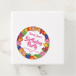 Tropical Fruit Banana Watermelon Birthday Party Favour Tags