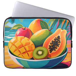 Tropical Fruit Bowl Illustration Laptop Sleeve