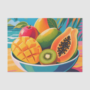 Tropical Fruit Bowl Illustration Tissue Paper