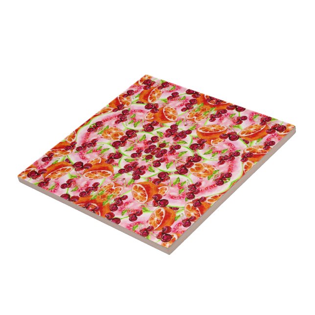 TROPICAL FRUIT Ceramic Tile (Side)
