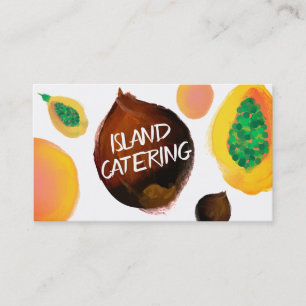 tropical fruit chef catering business cards