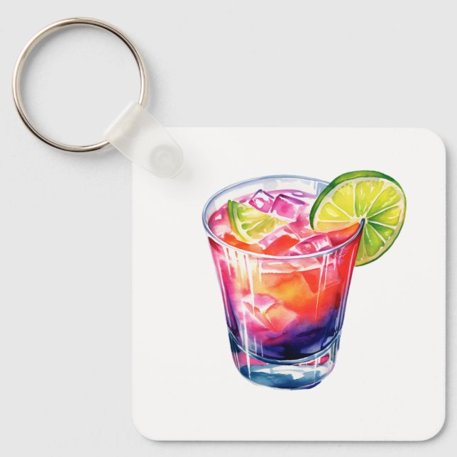 Tropical Fruit Cocktail Key Ring (Front)