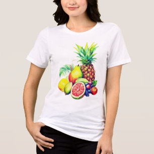 Tropical Fruit Collage Tri-Blend Shirt