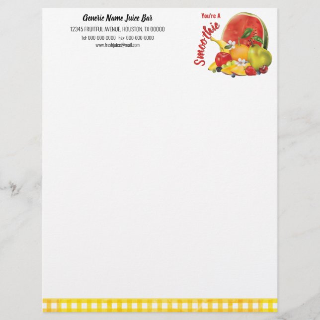 Tropical Fruit Custom Letterhead (Front)