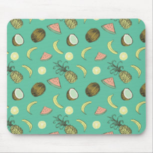 Tropical Fruit Doodle Pattern Mouse Mat