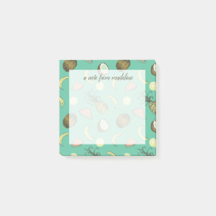 Tropical Fruit Doodle Pattern Post-it Notes