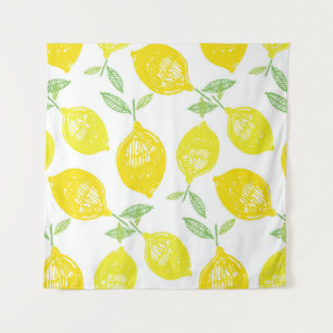Tropical Fruit Doodle Pattern Tapestry