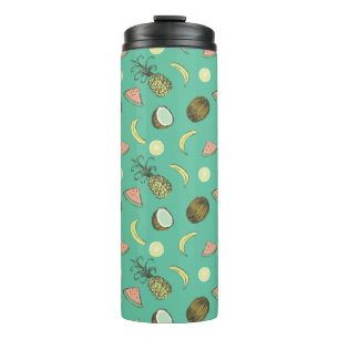 Tropical Fruit Doodle Pattern Thermal Tumbler