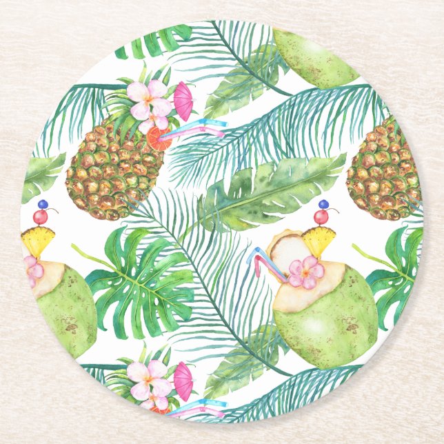 Tropical Fruit Drinks Coasters (Front)