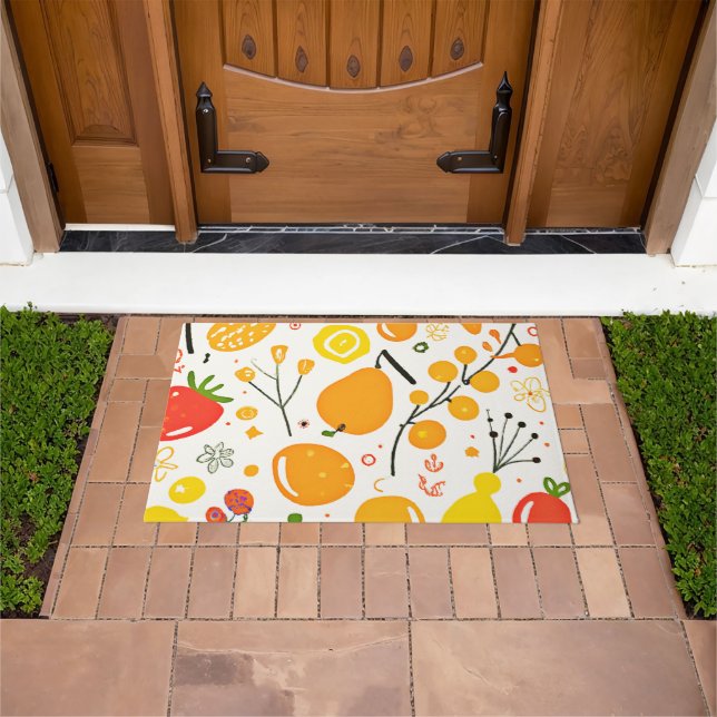 Tropical Fruit Fiesta Pattern Doormat (Outdoor)
