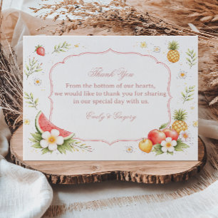 Tropical Fruit Floral Appreciation Thank You Card