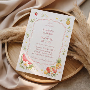 Tropical Fruit Floral Elegant Invitation
