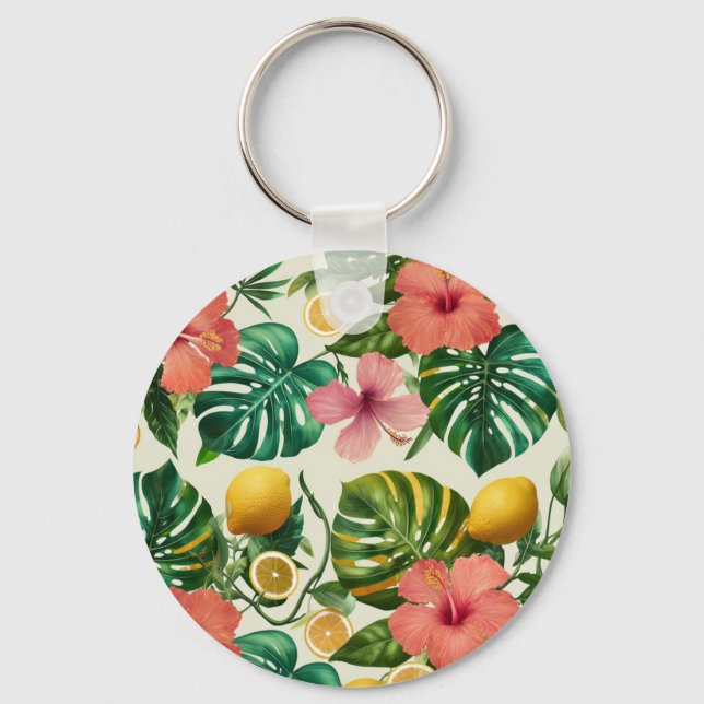 Tropical Fruit Floral Keychain (Front)
