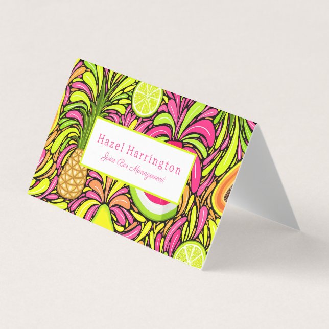 Tropical Fruit Folded Business Cards Custom (Front)