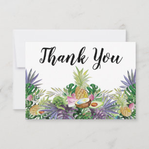 Tropical Fruit   Greenery Shower Thank You Card