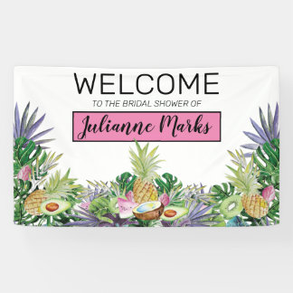 Tropical Fruit | Greenery Summer Bridal Shower Banner
