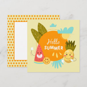 Tropical Fruit Hello Summer Greeting Card