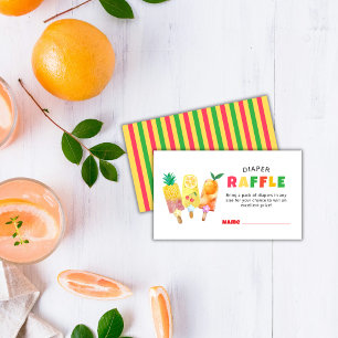 Tropical Fruit Ice Cream Diaper Raffle Baby Shower Enclosure Card