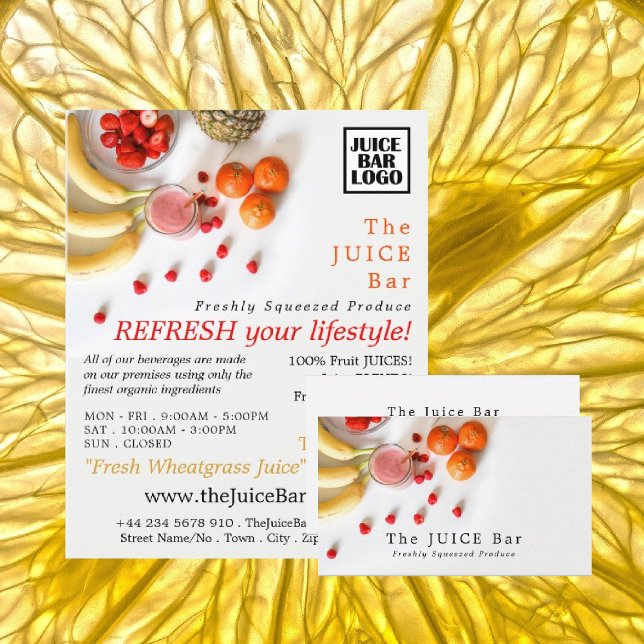 Tropical Fruit, Juice Bar Business Card (Creator Uploaded)