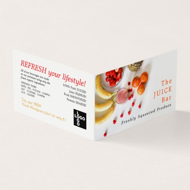 Tropical Fruit, Juice Bar, Detailed Business Card (Outside)