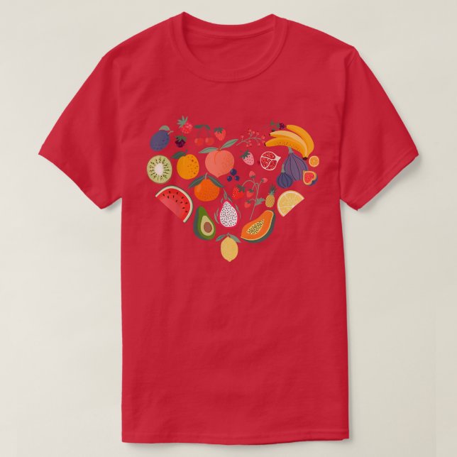 Tropical Fruit Lover Vegan Vegetarian Healthy  141 T-Shirt (Design Front)