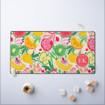 Tropical Fruit Monogram Watercolor Summer Pattern Desk Mat<br><div class="desc">The Tropical Fruit Monogram Watercolor Summer Pattern Desk Mat brings a lively and vibrant touch to your workspace. With a beautiful watercolor design featuring tropical fruits, this desk mat exudes a summery, refreshing vibe, perfect for brightening up your office. The monogram adds a personal touch, making it uniquely yours. Offering...</div>