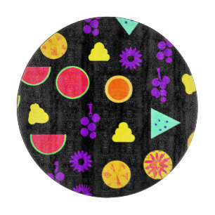 Tropical Fruit Neon Paradise Pattern Cutting Board