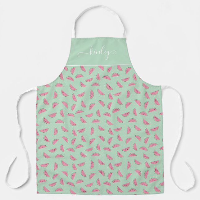 Tropical Fruit Paint Splatter Pattern Apron (Front)
